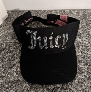 Juicy Couture Black Visor‎ Hat Bling One Size